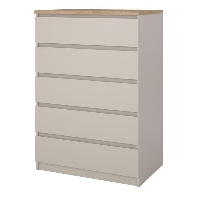 Naia Chest of 5 drawers in Cashmere Jackson Hickory