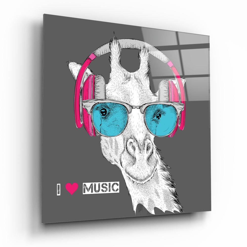 Giraffe Glass Wall Art