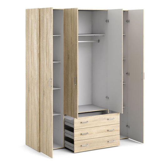 Space Wardrobe 4 Doors 3 Drawers in Oak 2001
