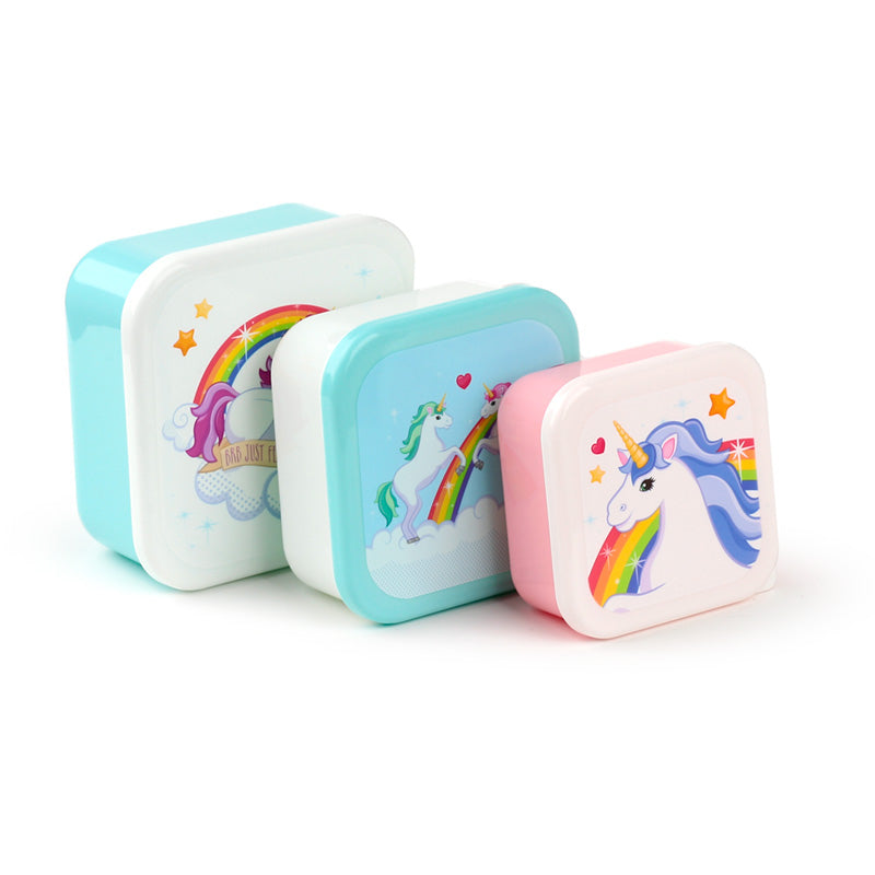 Lunch Boxes Set of 3 (S/M/L) - Enchanted Rainbow Unicorn