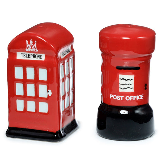 Ceramic Salt & Pepper Set - London Icons Telephone Box & Post Box