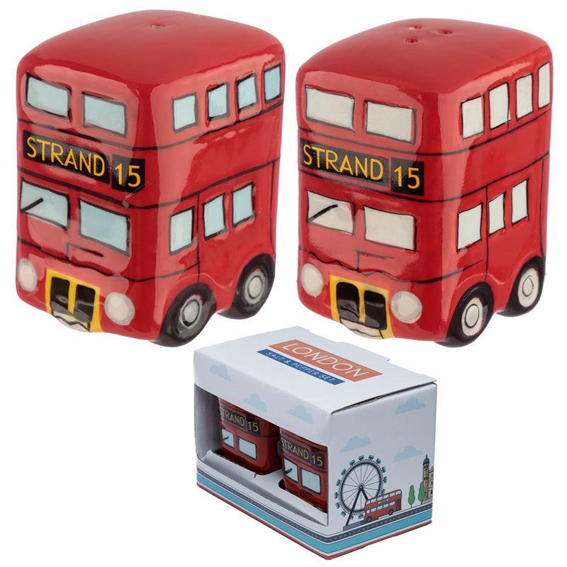 Ceramic Salt & Pepper Set - London Icons Routemaster Bus