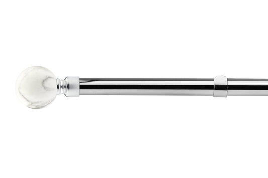 Marble - Extendable Curtain Pole with rings and pair of end finials