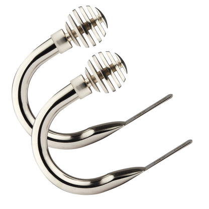 Metal Sliced - Pair of Holdback Tiebacks with End Finials