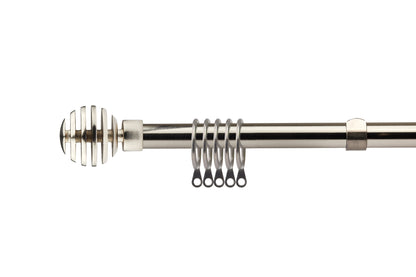 Metal Sliced - Extendable Curtain Pole with rings and pair of end finials