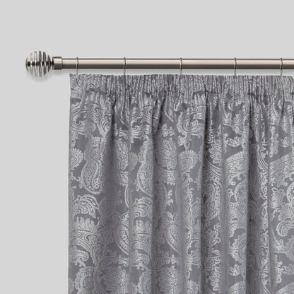 Metal Sliced - Extendable Curtain Pole with rings and pair of end finials