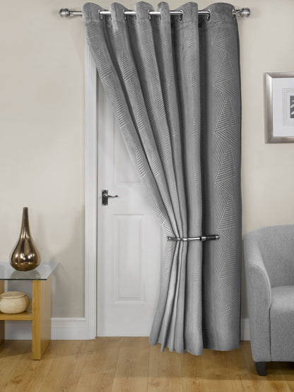 Midnight - Embossed Velvet Woven Thermal Eyelet Door Curtain