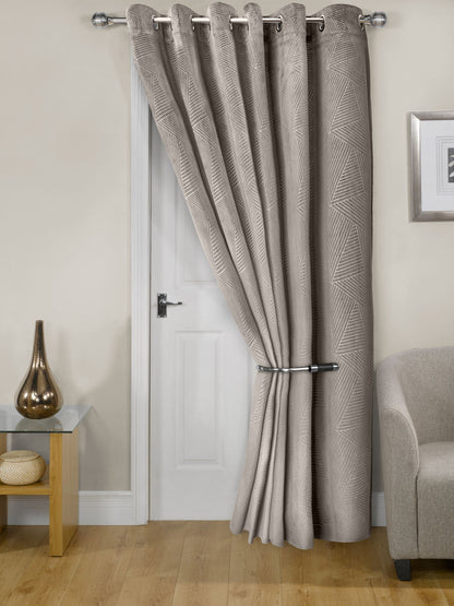 Midnight - Embossed Velvet Woven Thermal Eyelet Door Curtain