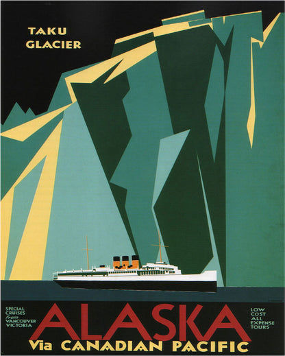 Vintage Metal Sign - Retro Advertising - Alaska Via Canadian Pacific Travel