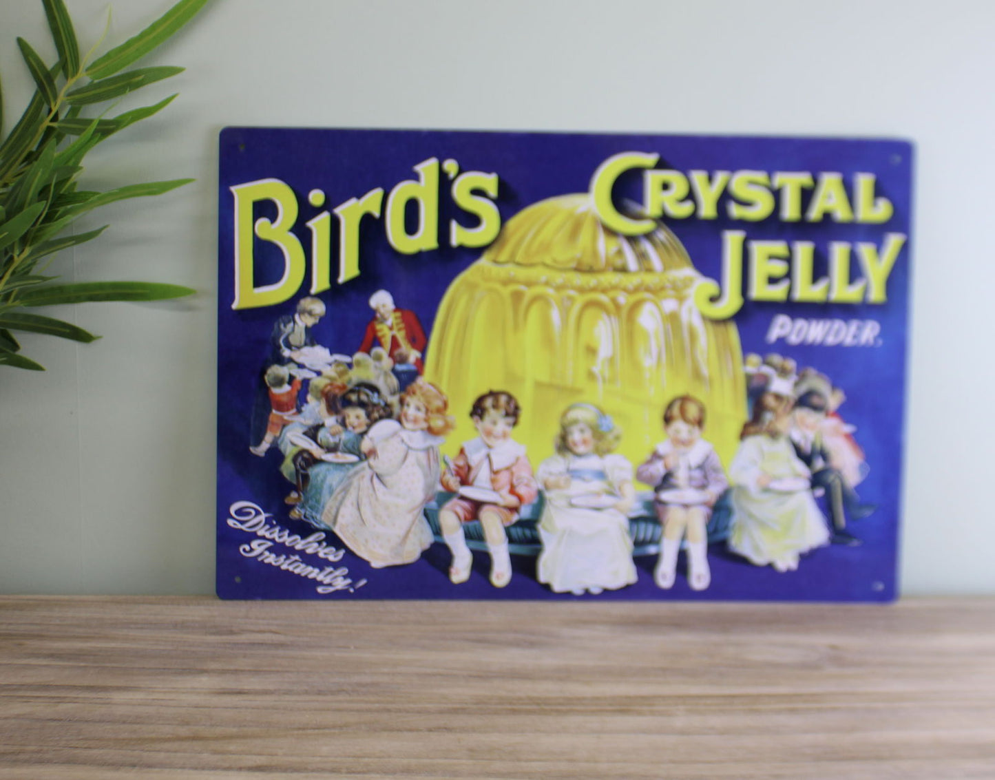 Vintage Metal Sign - Retro Advertising - Birds Crystal Jelly Powder