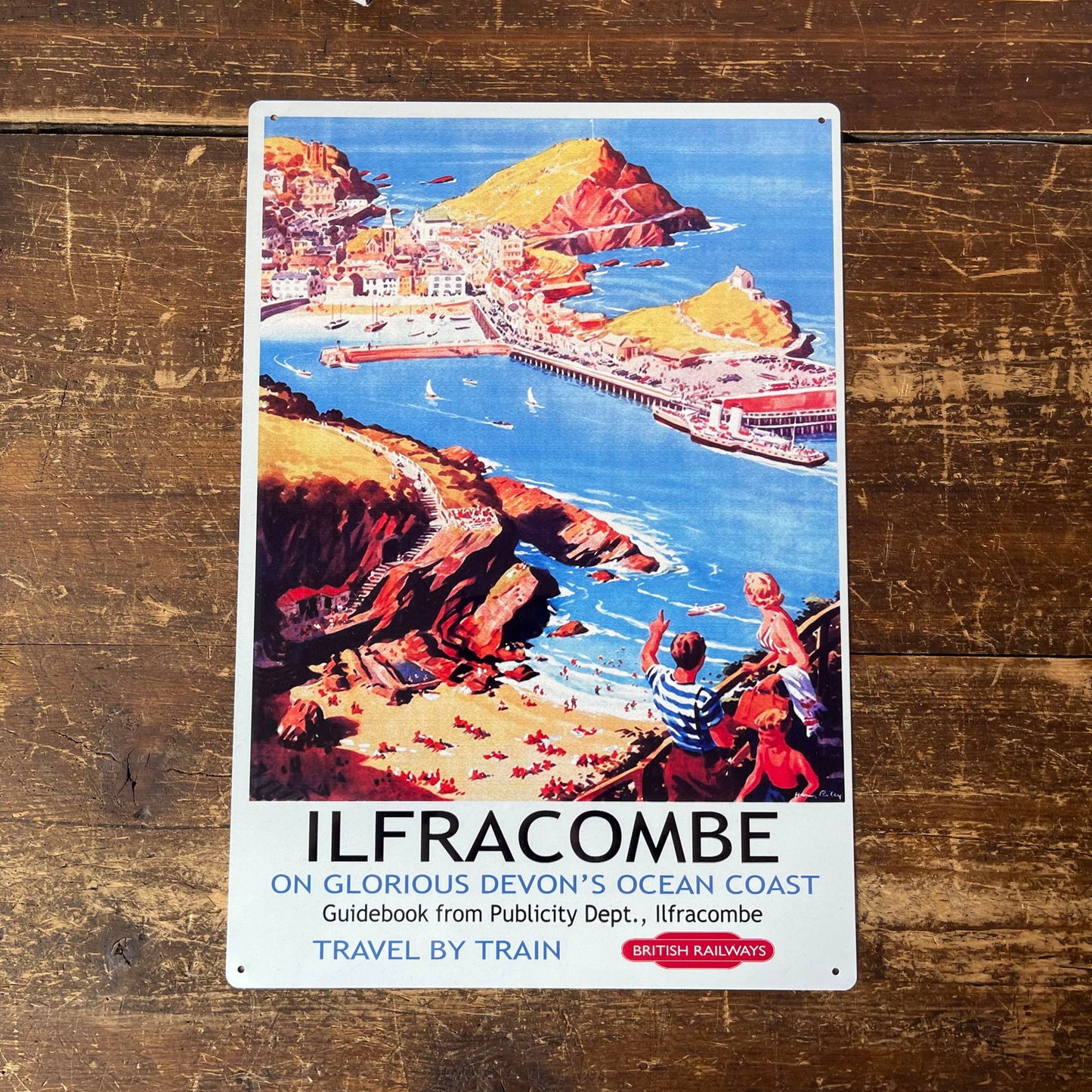 Vintage Metal Sign - British Railways Retro Advertising, Ilfracombe