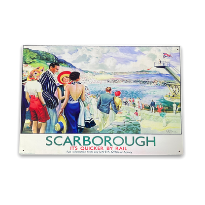 Vintage Metal Sign - British Railways Retro Advertising, Scarborough