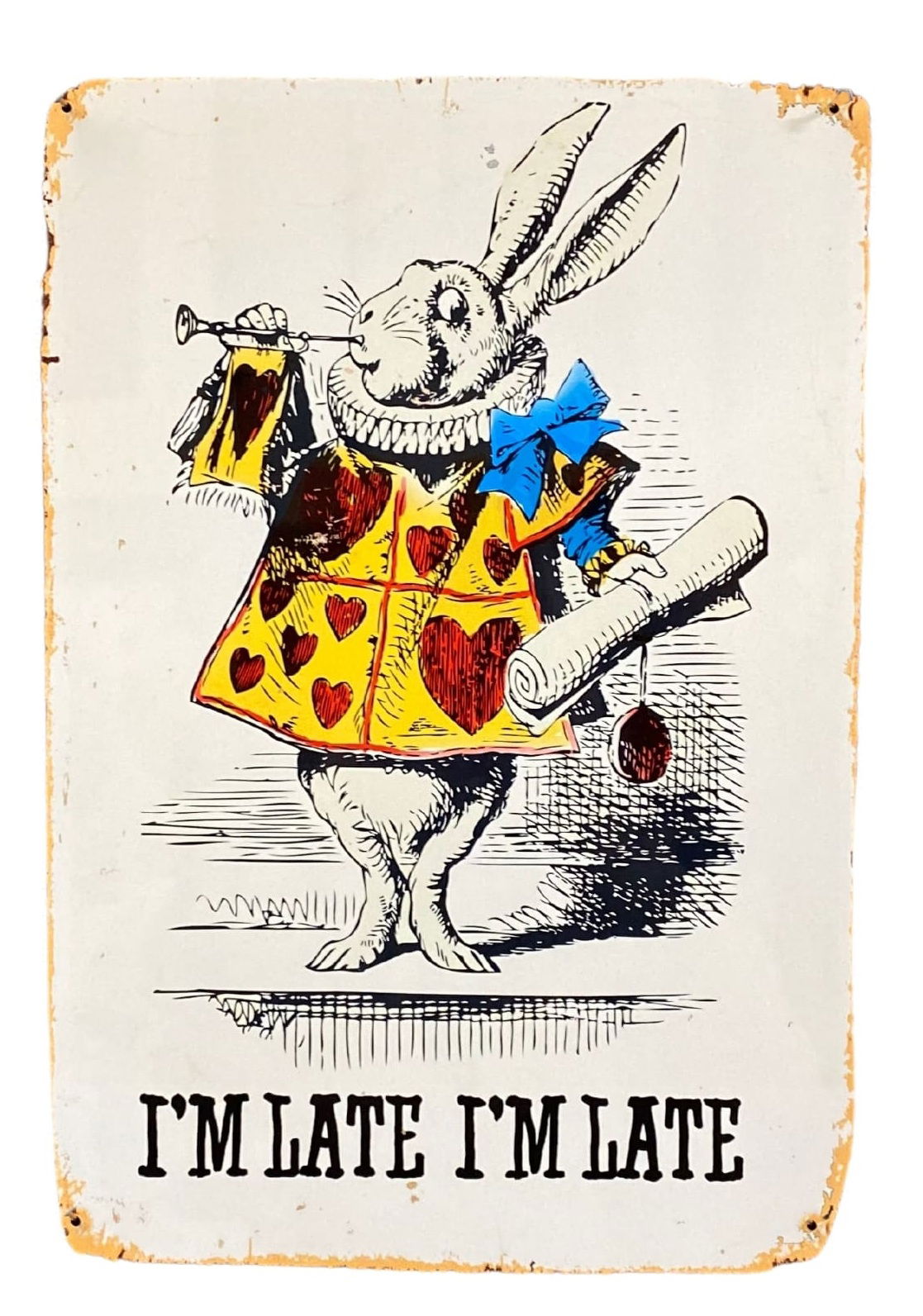 Vintage Metal Sign - Alice In Wonderland - I'm Late, White Rabbit ...