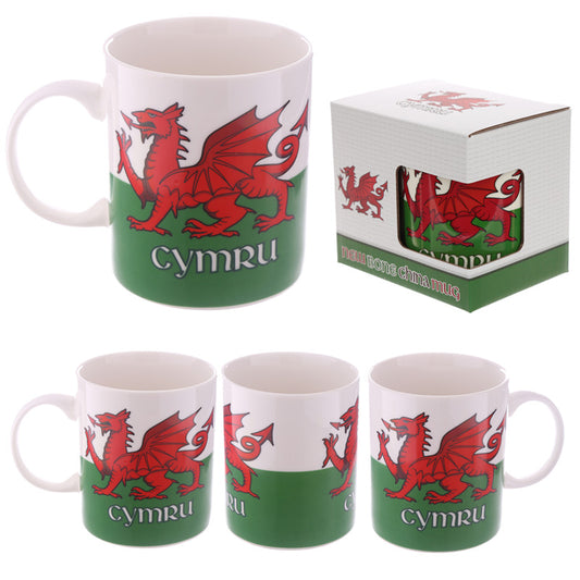 Porcelain Mug - Welsh Dragon Wales (Cymru) Souvenir