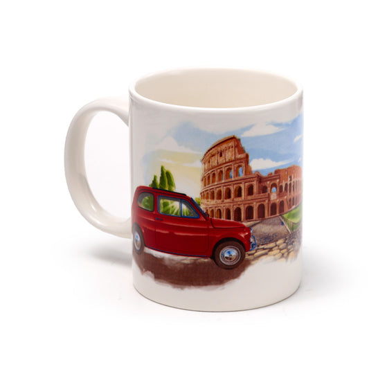 Porcelain Mug - Fiat 500 Rome