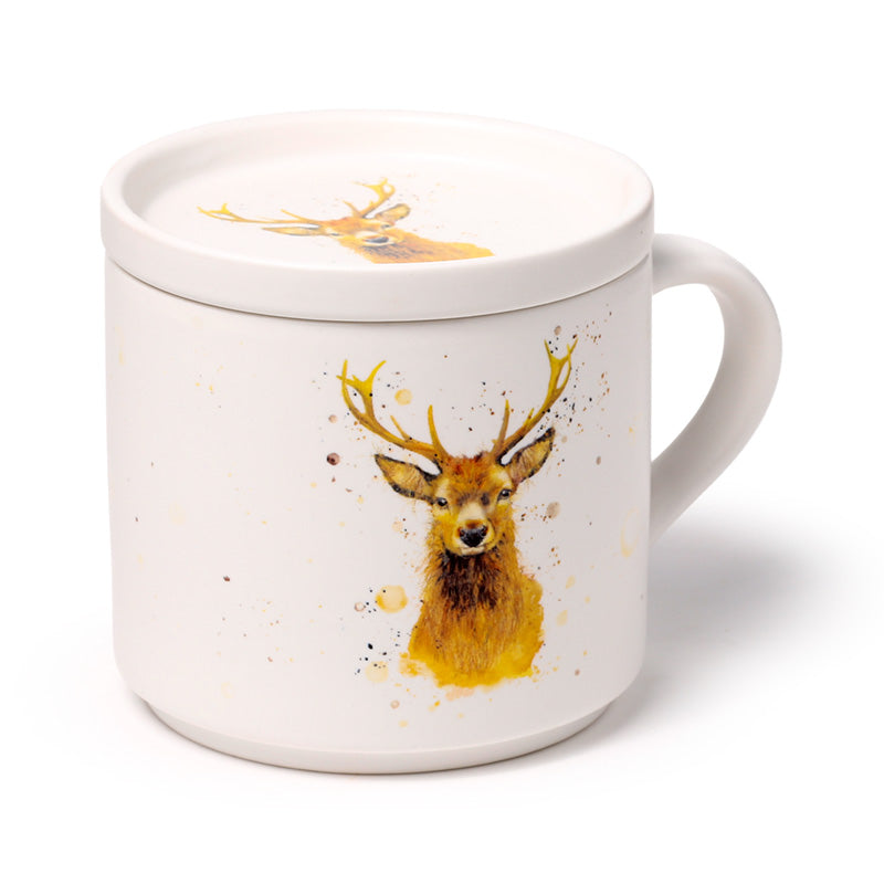 Porcelain Mug & Coaster Lid Set - Jan Pashley Stag