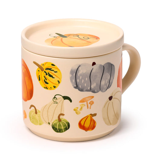 Porcelain Mug & Coaster Lid Set - Autumn Harvest