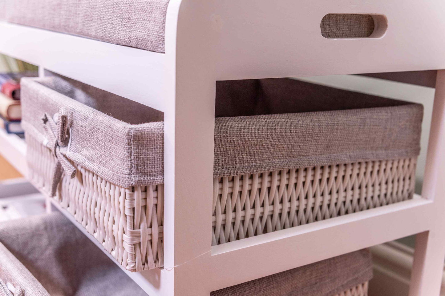 Laxey White Bench With Shoe Rack & Drawers