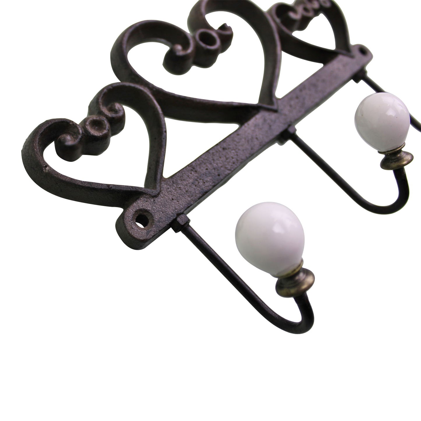 Rustic Cast Iron Wall Hooks, Hearts