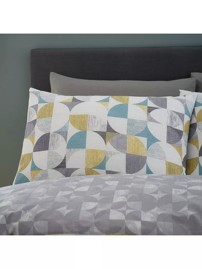 Catherine Lansfield Retro Circles Reversible Duvet Cover Set with Pillowcase