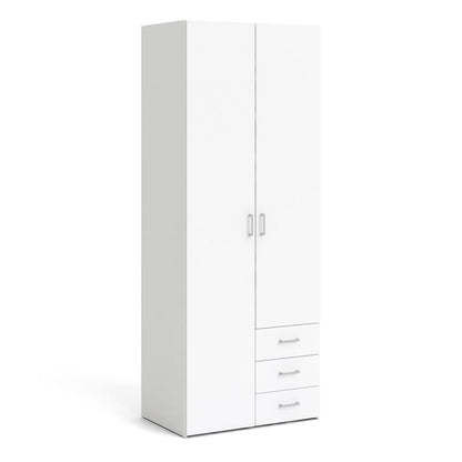 Space Wardrobe 2 Doors 3 Drawers in White 2001