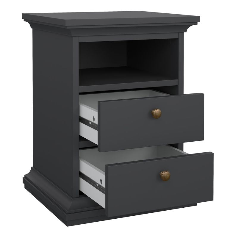 Paris Package - Bedside 2 Drawers + Chest of 4 Drawers + Wardrobe with 2 Doors