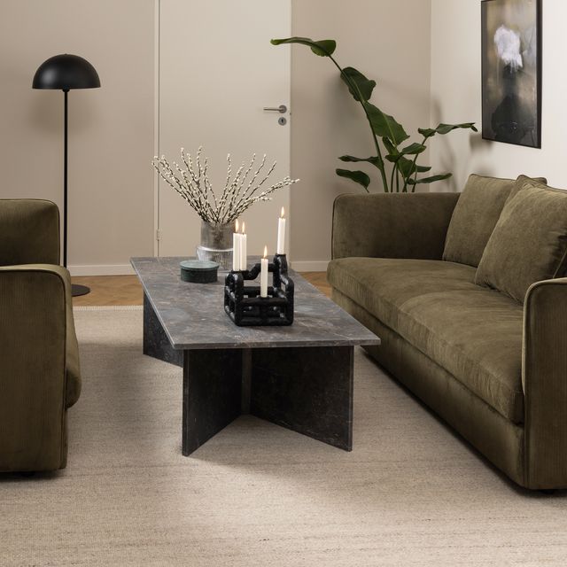 Vega Coffee Table with Marron Marble Top