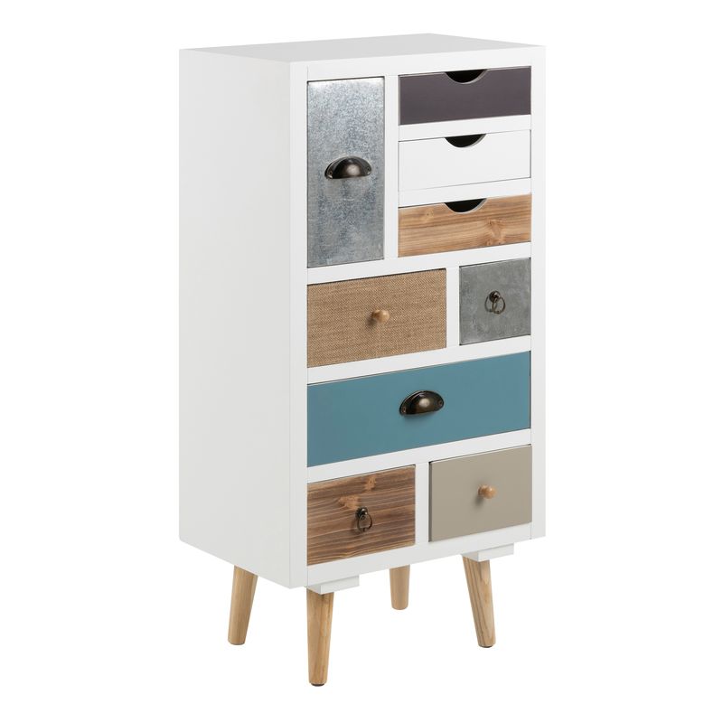 Thais White Shabby Chic Multi Coloured Chest