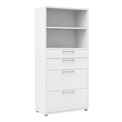 Prima Bookcase 1 Shelf With 2 Drawers 2 File Drawers