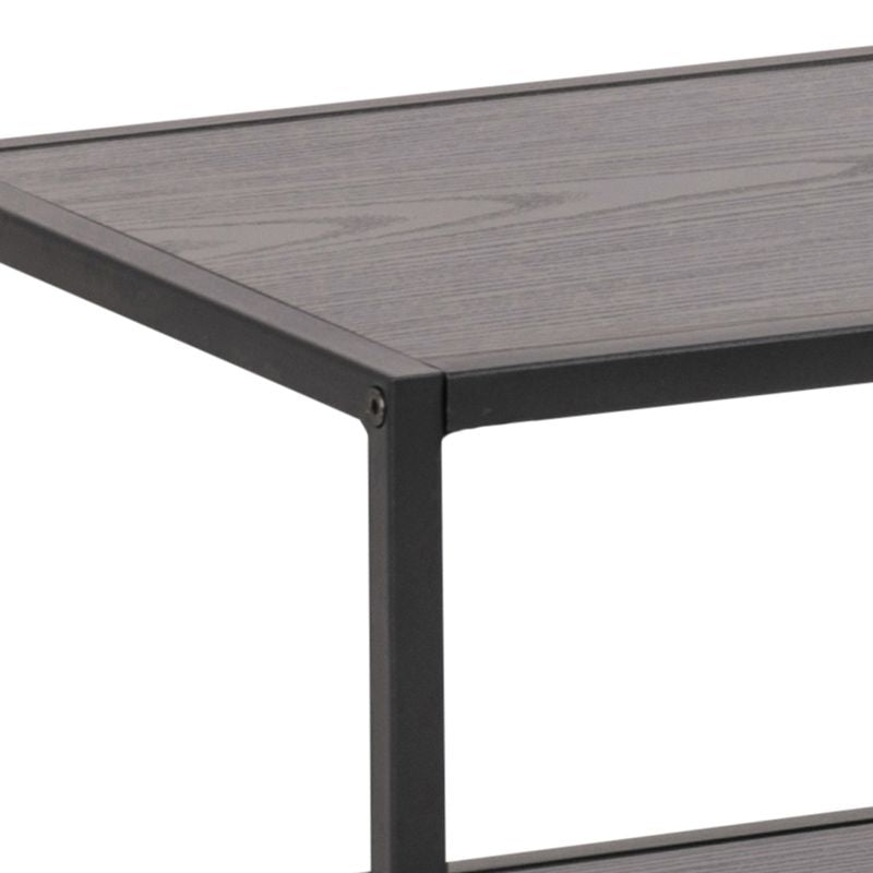 Seaford Black Metal Open TV Unit with 3 Shelves