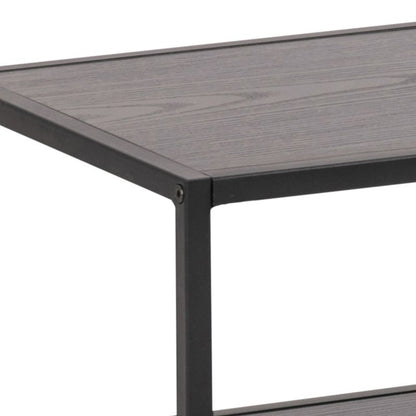 Seaford Black Metal Open TV Unit with 3 Shelves