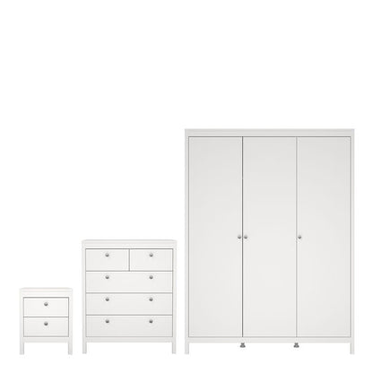 Madrid Package - Bedside Table 2 Drawers + Chest 5 Drawers + Wardrobe