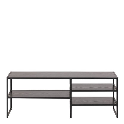 Seaford Black Metal Open TV Unit with 3 Shelves