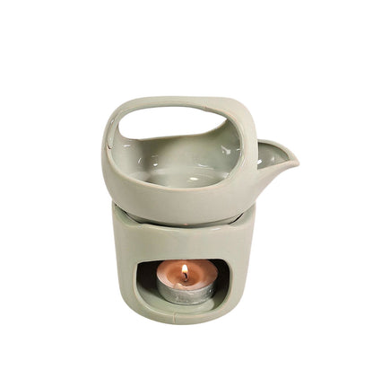 Oil Burner In Sage Green With Removeable Top