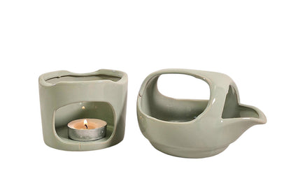 Oil Burner In Sage Green With Removeable Top