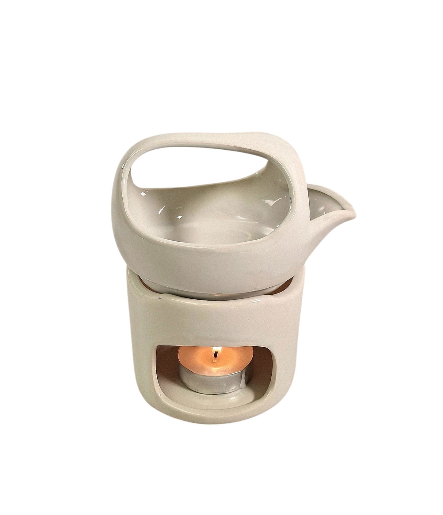 Oil Burner In Off White With Removeable Top