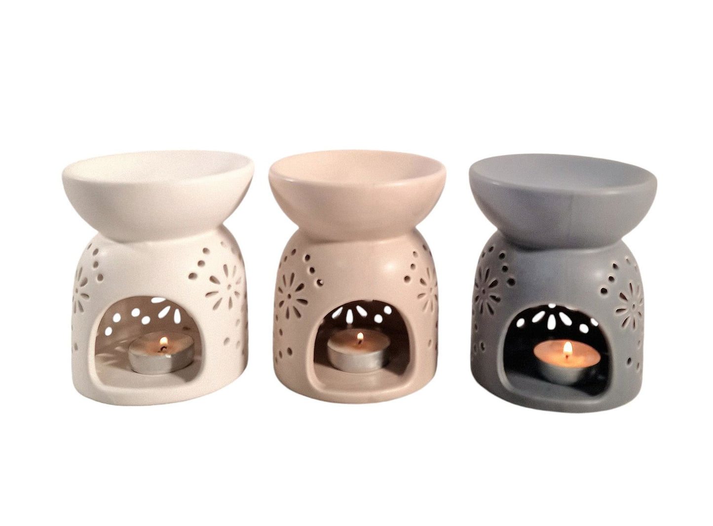 Oil Burner In Beige With Pattern Holes