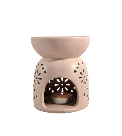 Oil Burner In Beige With Pattern Holes