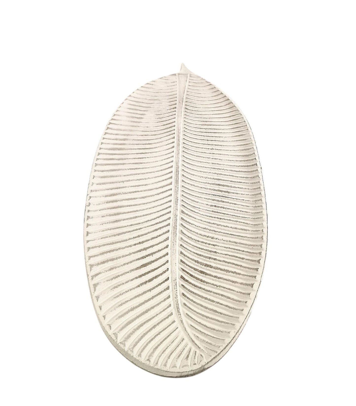 Antique White Leaf Tray