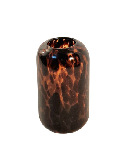 Leopard Print Glass Vase 21.5cm