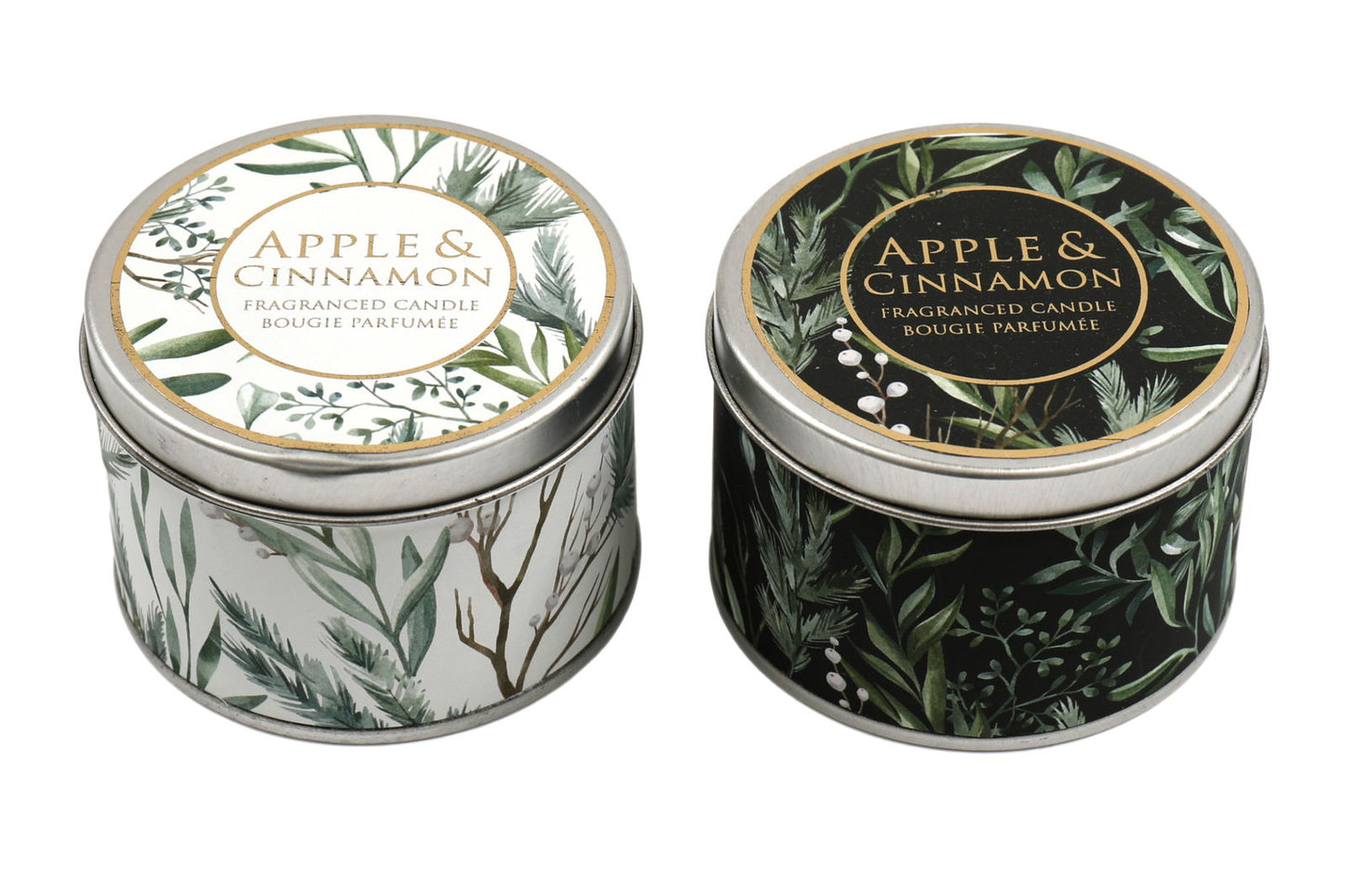 Set of Two Apple and Cinnamon Tin Candles