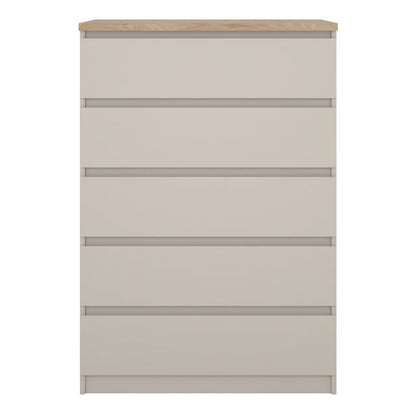 Naia Chest of 5 drawers in Cashmere Jackson Hickory
