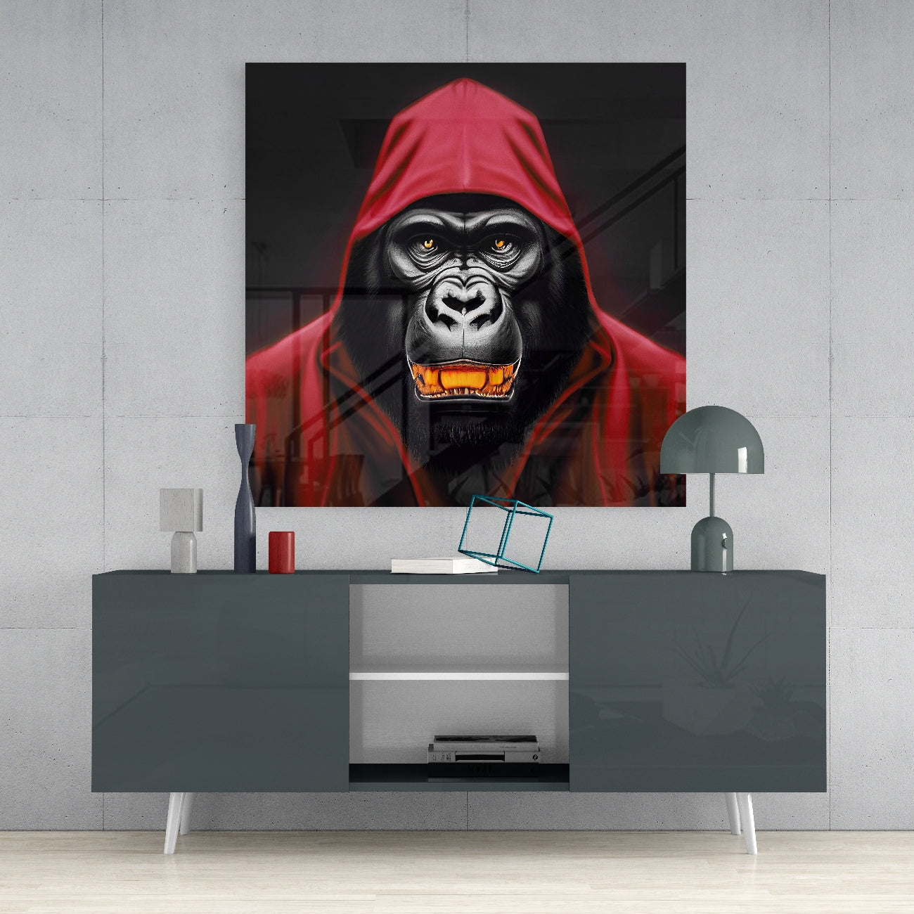 Angry Smile Glass Wall Art  || Designers Collection | Insigne Art Design