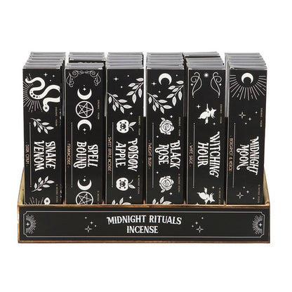 Set of 36 Midnight Rituals Incense Sticks in Display