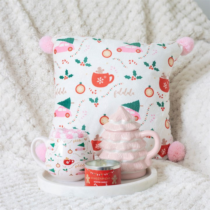 Square Sugarplum Fun Christmas Print Cushion