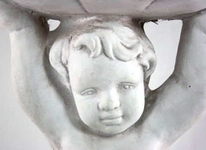 Stone Effect Cherub Bird Feeder Or Bird Bath