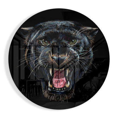 Black Panther Glass Wall Art