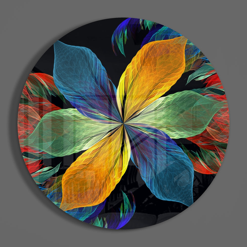 Colorful Flower Glass Wall Art