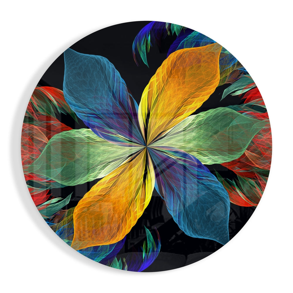 Colorful Flower Glass Wall Art