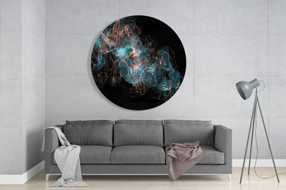 Blue Explosion Glass Wall Art